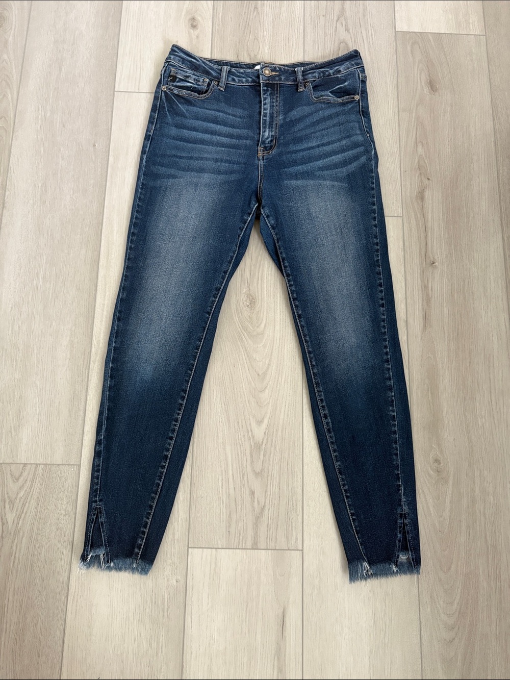 KanCan Dark Blue Ankle Crop Jeans with Frayed Hem. Price includes shipping